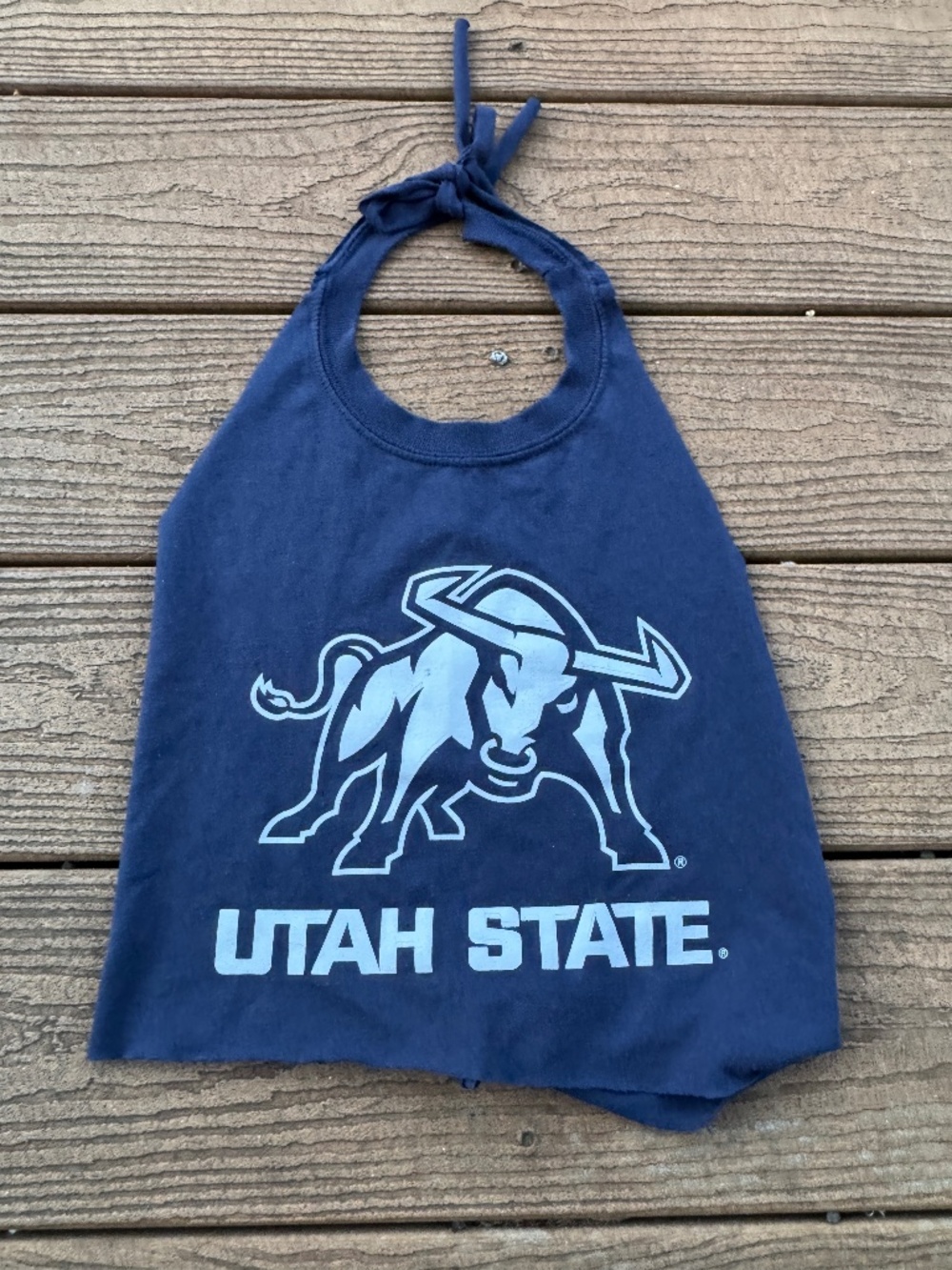 Utah State vintage navy reworked halter top one size